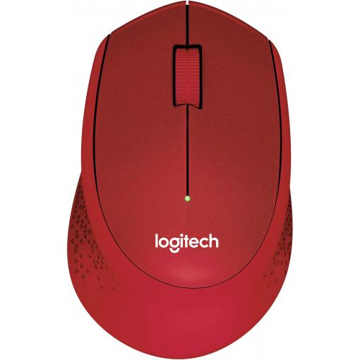 Logitech M330 Silent Plus optická myš, přenos bezdrátový, 3 tlačítko, 1000 dpi, červená
