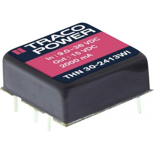 TracoPower THN 30-2415WI DC/DC měnič napětí do DPS 24 V/DC 24 V/DC 1.25 A 30 W Počet výstupů: 1 x Obsah 1 ks