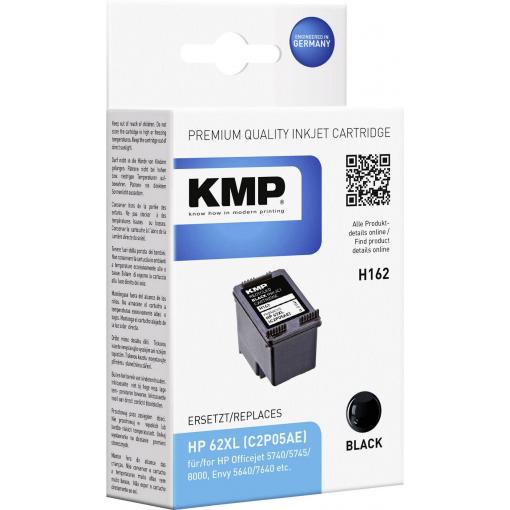 KMP Ink náhradní HP 62XL, C2P05AE kompatibilní černá H162 1741,4001