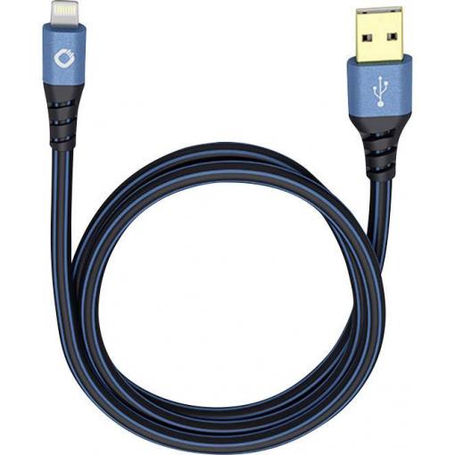 N/A N/A [1x USB 2.0 zástrčka A - 1x dokovací zástrčka Apple Lightning] 3.00 m modrá, černá Oehlbach USB Plus LI