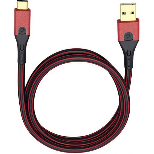 USB 3.0 [1x USB 3.0 zástrčka A - 1x USB-C® zástrčka] 3.00 m červená/černá pozlacené kontakty Oehlbach USB Evolution C3