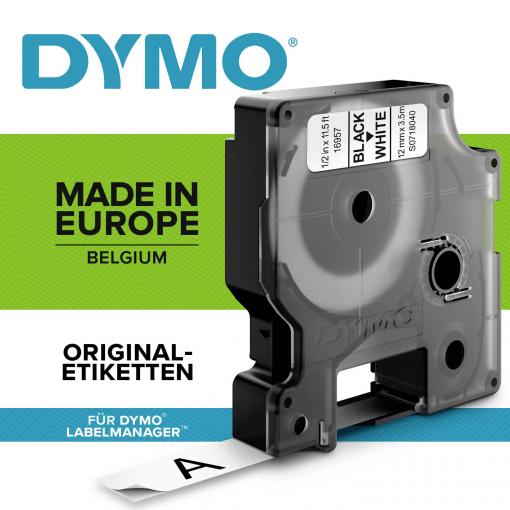 etikety DYMO D1 S0718040 polyamid Barva pásky: bílá Barva písma:černá 12 mm 3.5 m