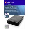 Verbatim Store n Save Gen2, Store n Save Gen2, 2 TB, externí HDD 8,9 cm (3,5), USB 3.2 (Gen 1x1) , černá, 47683