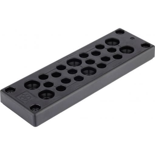 LAPP SKINTOP® MULTI Version 1 Vícenásobná kabelová průchodková deska Průměr svorky (max.) 16 mm Tloušťka montážní desky (max.) 14 mm polykarbonát 1 ks