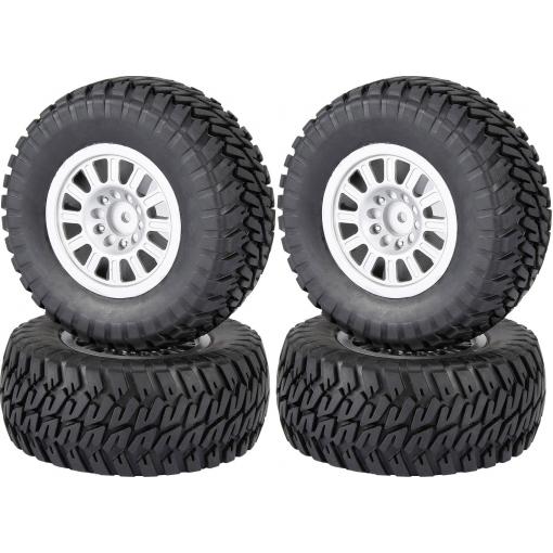 Reely 1:10 Buggy kompletní kola Blokový profil 12paprskový stříbrná 4 ks