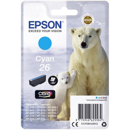 Epson Ink 26 originál azurová C 13 T 26124012