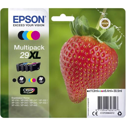 Epson Ink T2996, 29XL originál kombinované balení černá, azurová, purppurová, žlutá C13T29964012