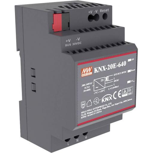 MEAN WELL KNX-20E-640 síťový zdroj na DIN lištu 30 V/DC 640 mA 19.2 W Počet výstupů:1 x Obsah 1 ks