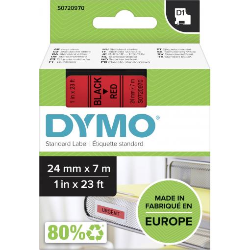 etikety DYMO D1 S0720970 Barva pásky: červená Barva písma:černá 24 mm 7 m