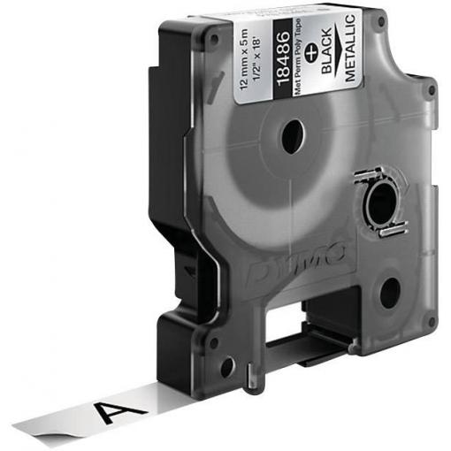 etikety DYMO IND RHINO S0718180 polyester Barva pásky: metalická Barva písma:černá 12 mm 5.5 m