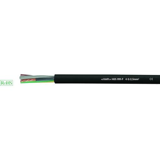HELU 35007 kabel s gumovou izolací H05RR-F 3 G 1.5 mm² černá metrové zboží