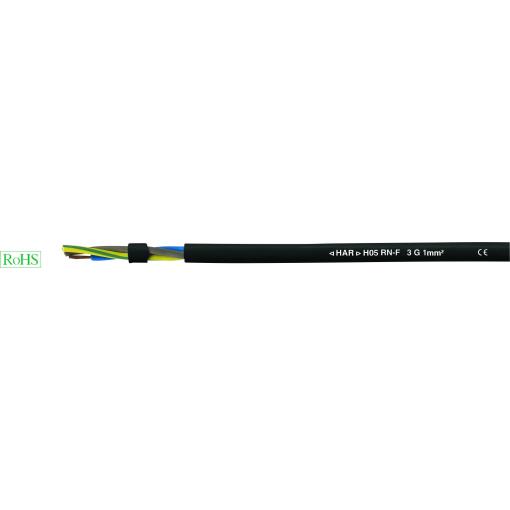 HELU 36008 kabel s gumovou izolací H05RN-F 4 G 0.75 mm² černá metrové zboží