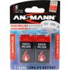 Ansmann Rauchmelderbatterie baterie 9 V alkalicko-manganová 9 V 2 ks