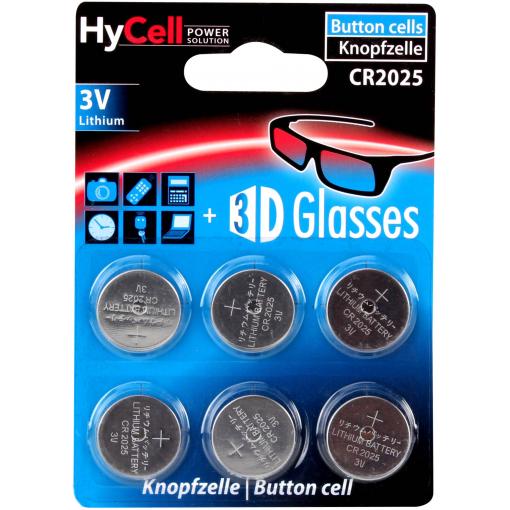 HyCell knoflíkový článek CR 2025 3 V 6 ks 140 mAh lithiová CR2025