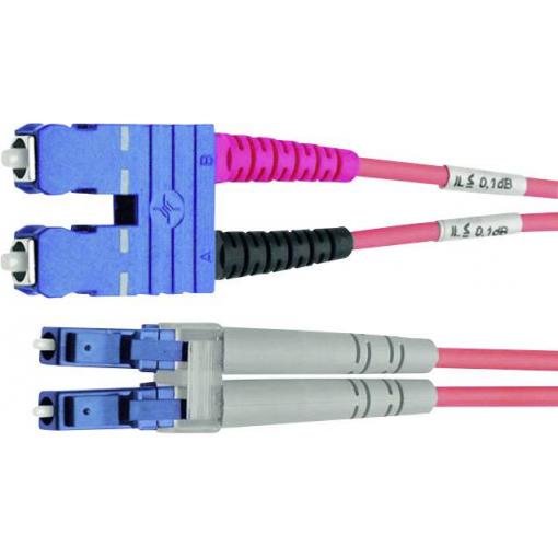 Telegärtner 100012136 optické vlákno optické vlákno kabel 1.00 m oranžová [1x zástrčka SC - 1x zástrčka LC] 50/125 µ Multimode OM2