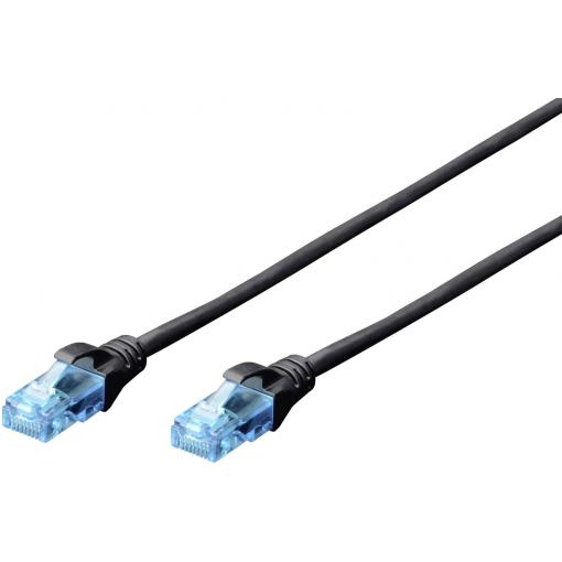 Digitus DK-1512-030/BL RJ45 síťové kabely, propojovací kabely CAT 5e U/UTP 3.00 m černá kroucené páry 1 ks
