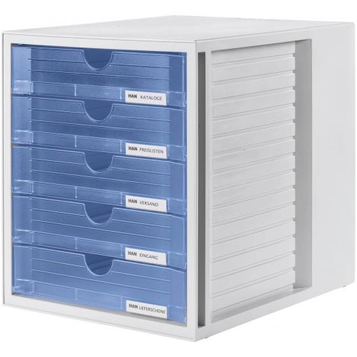 HAN Systembox 1450-64 box se zásuvkami šedá DIN A4 Počet zásuvek: 5