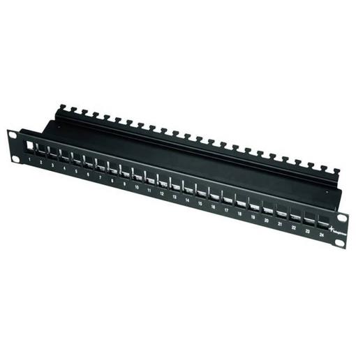 Telegärtner 100021497 24 portů síťový patch panel 483 mm (19) CAT 6A 1 U černá neosazený
