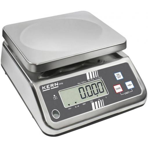 Kern FFN 1K-4N stolní váha FFN 1K-4N Max. váživost 1.5 kg Rozlišení 0.2 g napájeno akumulátorem, přes napájecí zdroj do zásuvky vícebarevná