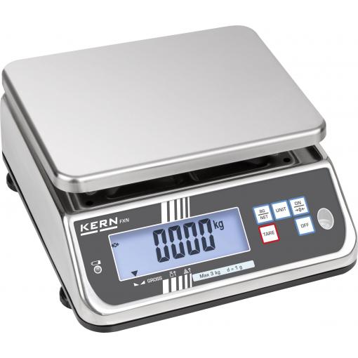 Kern FXN 3K-4N stolní váha FXN 3K-4N Max. váživost 3 kg Rozlišení 0.5 g na baterii vícebarevná