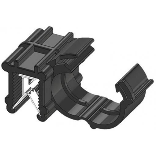 WKK Klip na hrany zástrčný ART005917 Průměr svazku (pevný)=10 mm tepelně stabilizovaná, kabelový svazek, boční montáž černá 1 ks