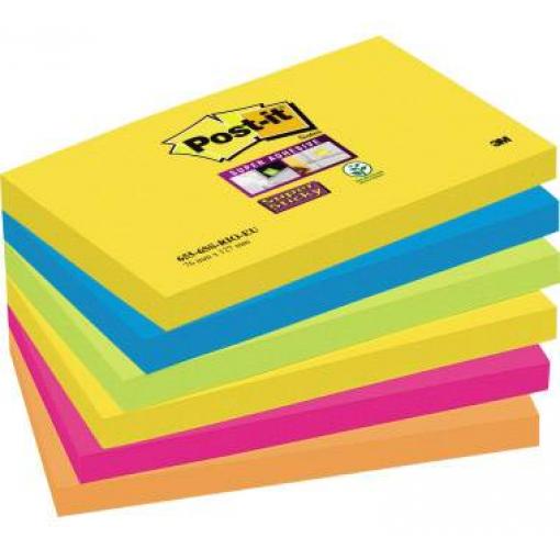 Post-it samolepící poznámka 6556SR 127 mm x 76 mm neonově zelená, neonově oranžová, ultramodrá , ultražlutá , ultrarůžová 540 listů