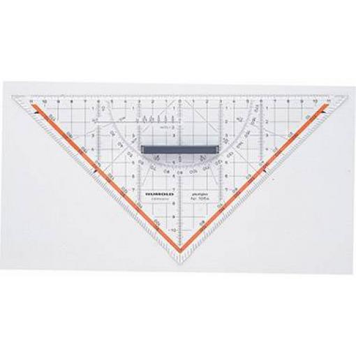 Rumold trojúhelník s úhloměrem 1054 transparentní Délka přepony: 25 cm