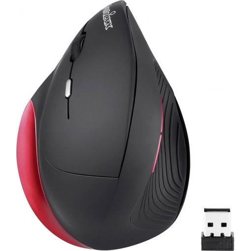 Perixx Perimice-718 ergonomická myš PS2 optická černá, červená 6 tlačítko 1600 dpi ergonomická