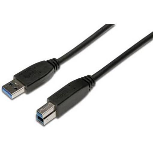 Digitus USB kabel USB 3.2 Gen1 USB-A zástrčka, USB-B zástrčka 1.80 m černá kulatý, třížilový stíněný AK-300115-018-S