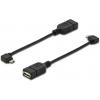 Digitus USB 2.0 adaptér [1x micro USB 2.0 zástrčka B - 1x USB 2.0 zásuvka A] AK-300313-002-S kulatý, dvoužilový stíněný, s funkcí OTG