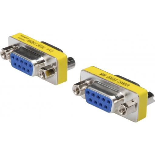 Digitus sériový adaptér [1x D-SUB zásuvka 9pólová - 1x D-SUB zásuvka 9pólová] stříbrná, modrá, žlutá