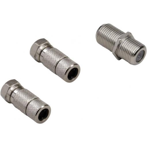 BKL Electronic 0403535 Sada F spojek vodotěsné Připojení kabelu: F zástrčka, F zásuvka, F zásuvka, F zástrčka Průměr lanka: 7 mm 1 sada