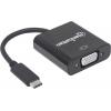 Manhattan 151771 USB / VGA adaptér [1x USB 3.1 zástrčka C - 1x VGA zásuvka] černá barevně rozlišený, flexibilní provedení, fóliové stínění, UL certifikace,