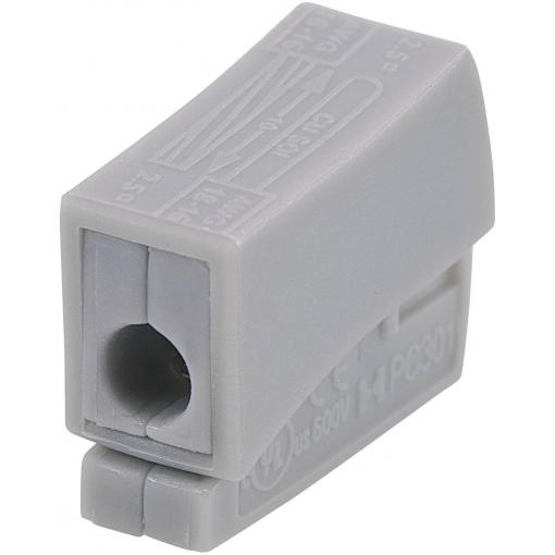 TRU COMPONENTS svítidlová svorka Pro kabel o rozměru: 0.5-2.5 mm² Tuhost (příčný řez): 0.5-2.5 mm² Pólů: 2 šedá 1 ks