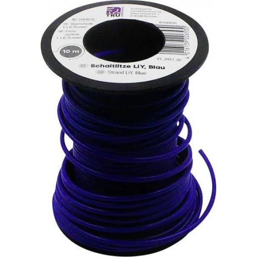 TRU COMPONENTS 1564476 lanko/ licna, LiY, 1 x 0.75 mm², modrá, 10 m