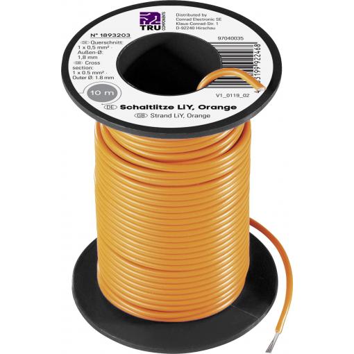 TRU COMPONENTS 1564479 lanko/ licna, LiY, 1 x 0.50 mm², žlutá, 10 m