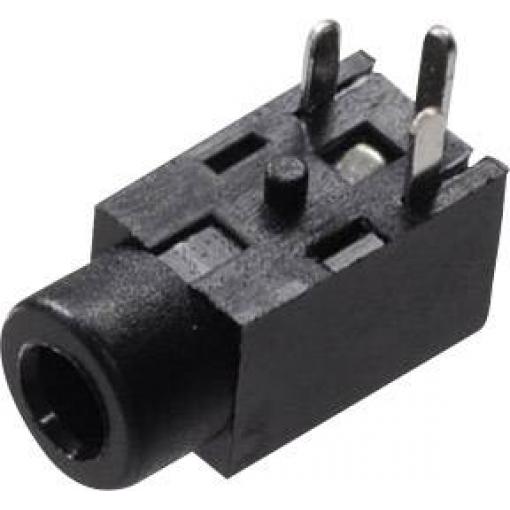 TRU COMPONENTS 733970 jack konektor 2.5 mm zásuvka, vestavná horizontální Pólů: 2 mono černá 1 ks