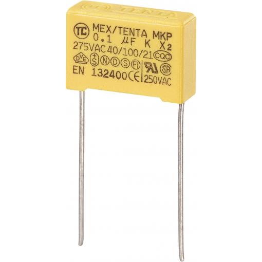 TRU COMPONENTS MKP-X2 1 ks odrušovací kondenzátor MKP-X2 radiální 0.15 µF 275 V/AC 10 % 15 mm (d x š x v) 18 x 6 x 12 mm