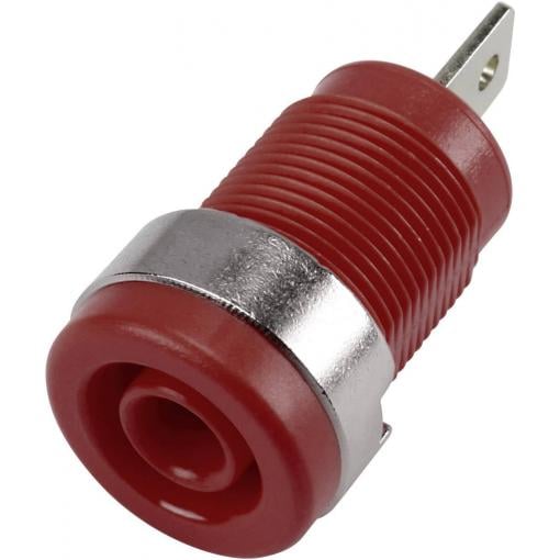 TRU COMPONENTS 6239C26DN bezpečnostní laboratorní zásuvka zásuvka, vestavná vertikální Ø pin: 4 mm červená 1 ks