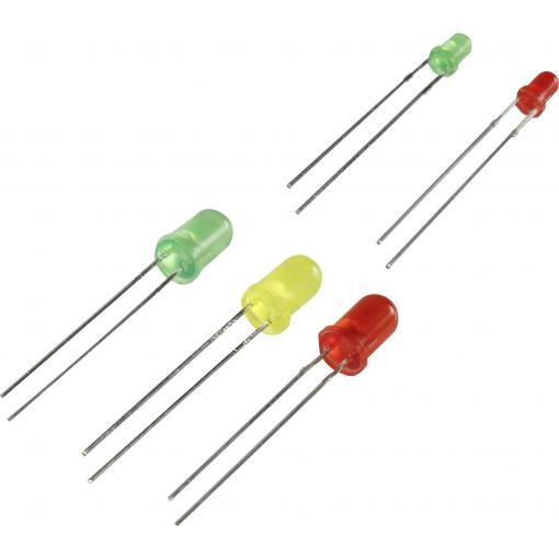 TRU COMPONENTS VK-84523 sada LED zelená, červená, žlutá kulatý 3 mm, 5 mm