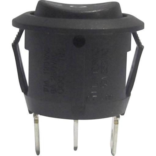 TRU COMPONENTS 700207 kolébkový spínač R13-112D B/B PR.I-O-II 250 V/AC 6 A 1x zap/vyp/zap s aretací/0/s aretací 1 ks