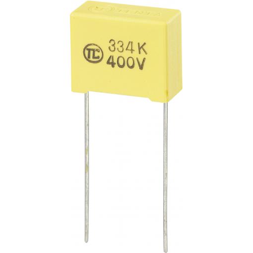 TRU COMPONENTS 1 ks fóliový kondenzátor MKS radiální 0.33 µF 400 V/DC 5 % 15 mm (d x š x v) 18 x 8.5 x 14.5 mm