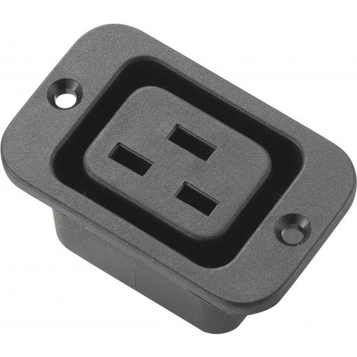 TRU COMPONENTS 715481 IEC zástrčka C13/C14 zásuvka, vestavná vertikální Počet kontaktů: 2 + PE 16 A černá 1 ks