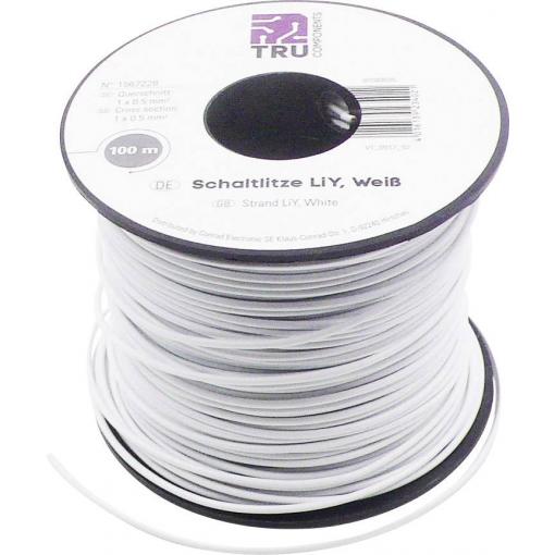 TRU COMPONENTS 1567228 lanko/ licna, LiY, 1 x 0.50 mm², bílá, 100 m