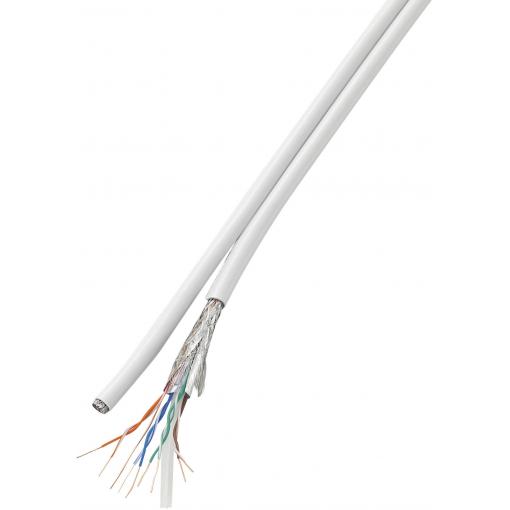 TRU COMPONENTS Duplex-ethernetový síťový kabel CAT 6 SF/UTP 4 x 2 x 0.196 mm² bílá 50 m