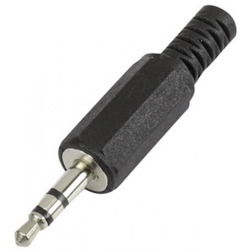 TRU COMPONENTS 595194 jack konektor 3.5 mm zástrčka, rovná Pólů: 3 stereo černá 1 ks