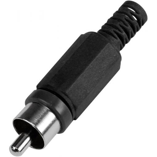 TRU COMPONENTS 595227 cinch konektor zástrčka, rovná Pólů: 2 černá 1 ks
