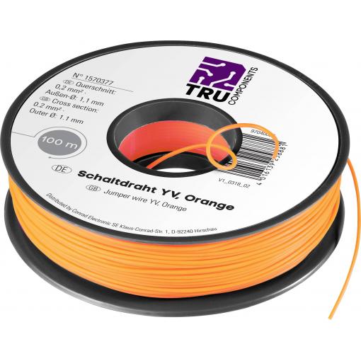 TRU COMPONENTS spojovací drát Yv 1 x 0.20 mm² černá 25 m