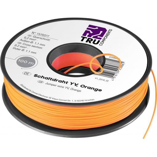 TRU COMPONENTS 1567904 spojovací drát, Yv, 1 x 0.20 mm², žlutá, 100 m