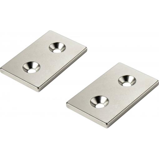 TRU COMPONENTS W40L25T5-2M4 permanentní magnet hranatý (d x š x v) 40 x 25 x 5 mm N35 Max. pracovní teplota: 80 °C